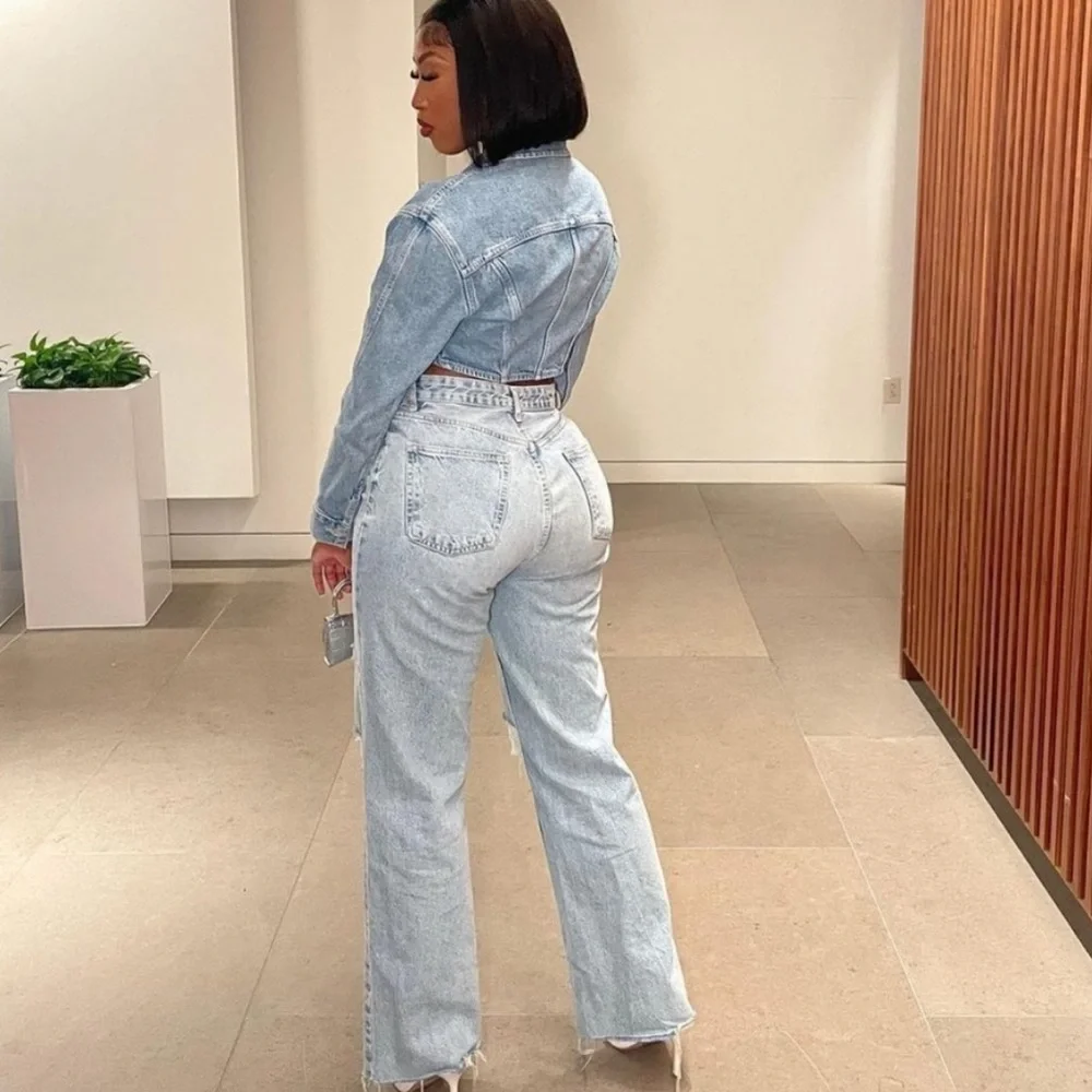 ZARA Cropped Denim Jean Jacket Size M BNWT - Picture 6 of 14